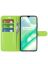 Wallet Чехол книжка с магнитом эко кожаный с карманом для карты на Realme C33 зеленый