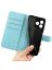Wallet Чехол книжка с магнитом эко кожаный с карманом для карты на Realme C53 голубой