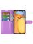 Wallet Чехол книжка с магнитом эко кожаный с карманом для карты на Redmi 13C / Poco C65 фиолетовый