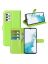 Wallet Чехол книжка с магнитом эко кожаный с карманом для карты на Samsung Galaxy A23 / Самсунг А23 зеленый
