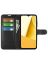 Wallet Чехол книжка с магнитом эко кожаный с карманом для карты на Vivo Y16 черный