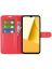 Wallet Чехол книжка с магнитом эко кожаный с карманом для карты на Vivo Y16 красный