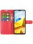 Wallet Чехол книжка с магнитом эко кожаный с карманом для карты на Xiaomi Poco M5 красный