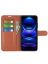 Wallet Чехол книжка с магнитом эко кожаный с карманом для карты на Xiaomi Poco X5 Pro коричневый