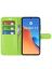 Wallet Чехол книжка с магнитом эко кожаный с карманом для карты на Xiaomi Redmi 12 зеленый