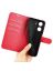 Wallet Чехол книжка с магнитом эко кожаный с карманом для карты на Redmi 13C / Poco C65 красный