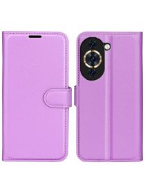Wallet Чехол книжка с магнитом эко кожаный с карманом для карты на Huawei nova 10 фиолетовый