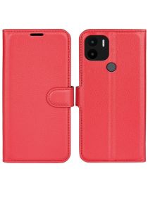Wallet Чехол книжка с магнитом эко кожаный с карманом для карты на Xiaomi Redmi A1+ / A1 Plus красный